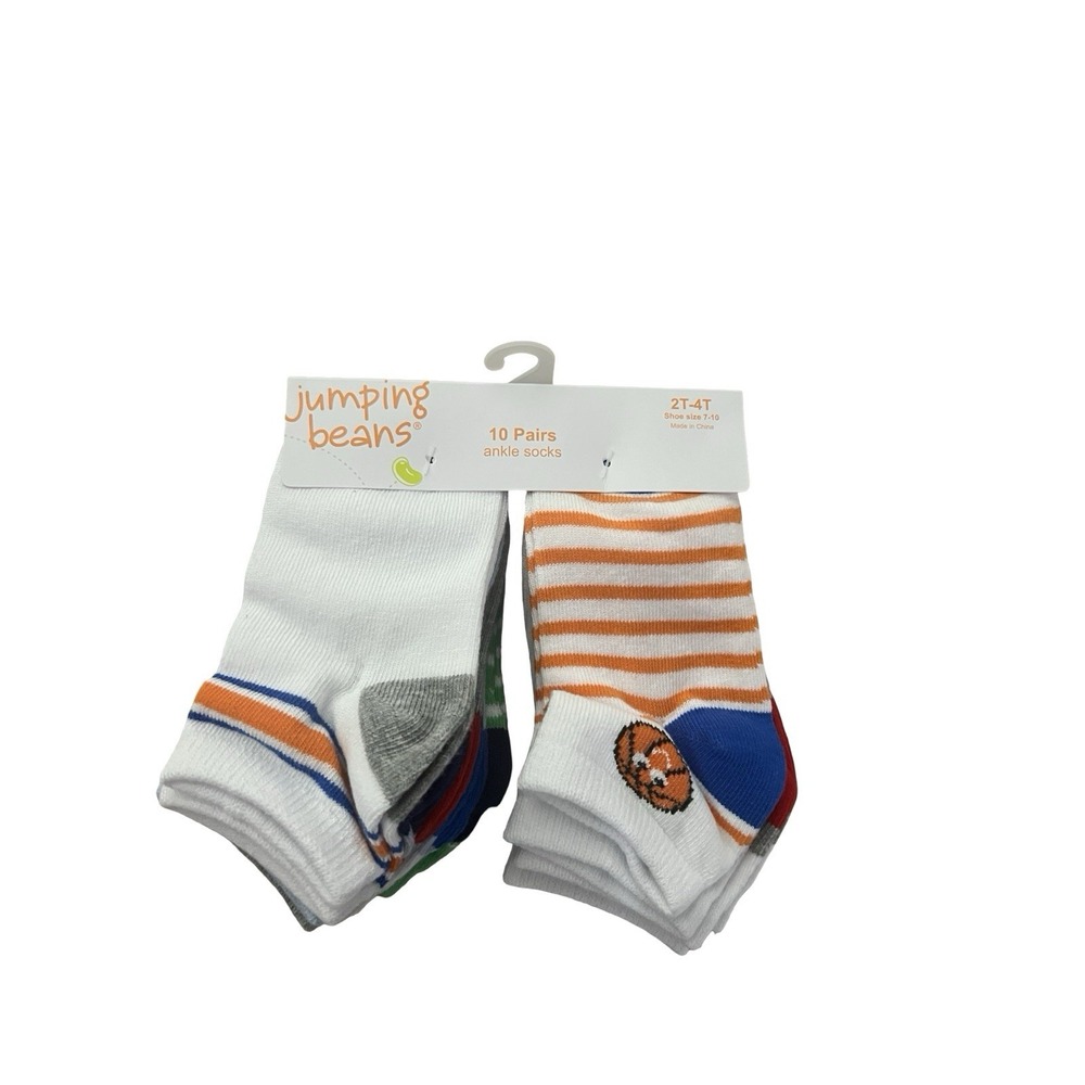 Jumping Beans Crew Socks for Boys 10 Pairs Size 2-4 T Sports New